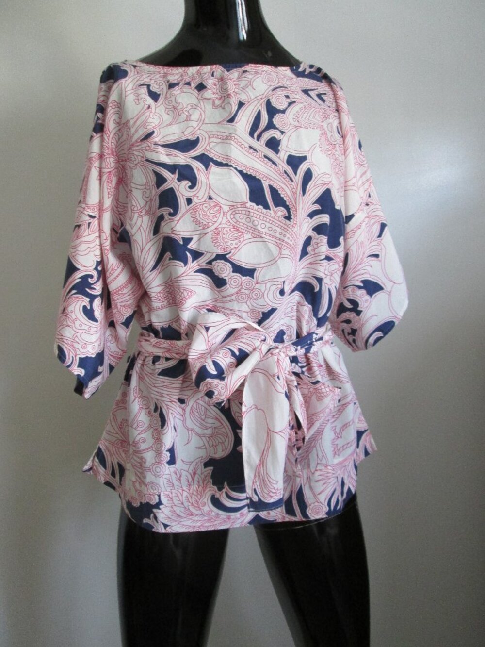 Talbots Petites silk cotton belted tunic top
